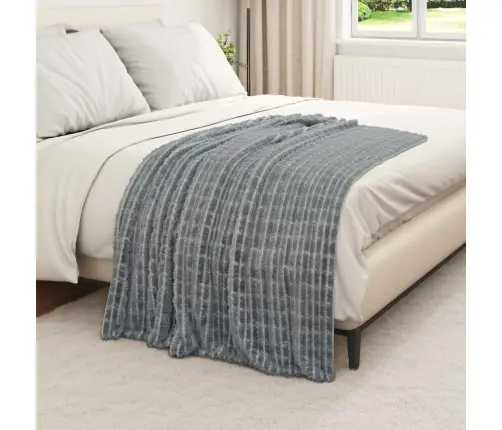 Pleds Tumši Pelēks 150 X 130 Cm Flīss Vidaxl