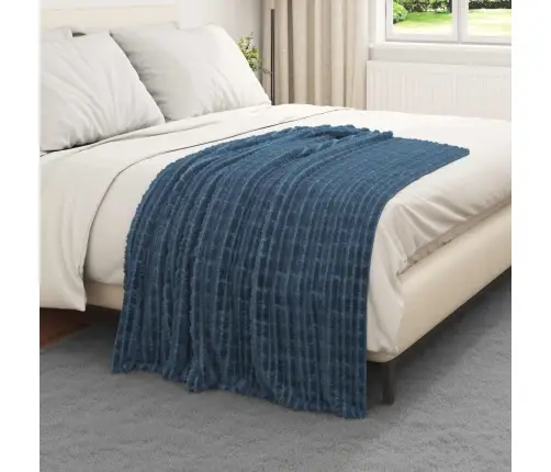 Pleds Tums Zils 150 X 130 Cm Flīss Vidaxl