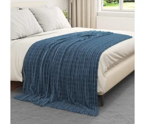 Pleds Tums Zils 200 X 150 Cm Flīss Vidaxl