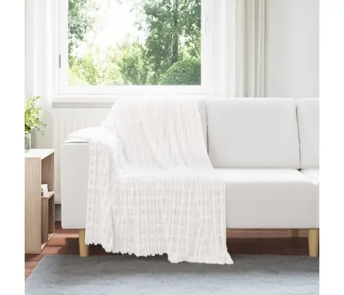 Pleds Balts 150 X 130 Cm Flīss Vidaxl