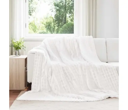 Pleds Balts 270 X 240 Cm Flīss Vidaxl