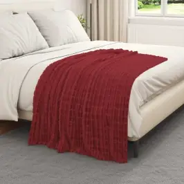 Pleds Bordo Sarkans 150 X 130 Cm Flīss Vidaxl