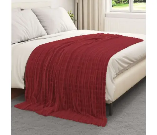 Pleds Bordo Sarkans 200 X 150 Cm Flīss Vidaxl