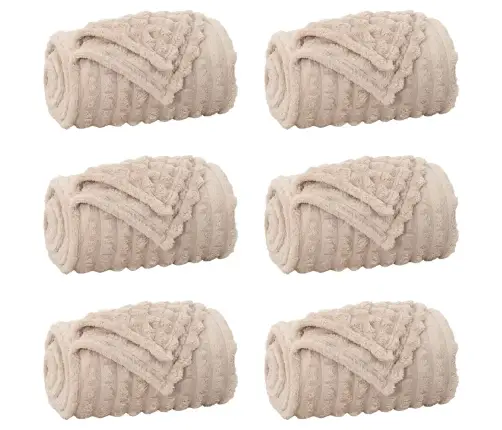 Mesti Antklodės 6 Pcs Smėlio 150 X 130 Cm Flysas