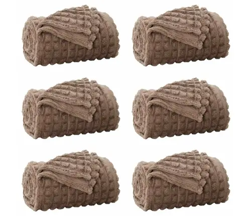 Pledu Segas 6 Pcs Kamieļu Krāsa 240 X 220 Cm Flīss Vidaxl