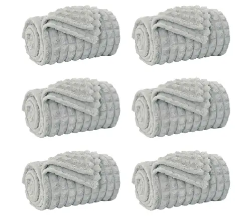 Pledu Segas 6 Pcs Pelēka 240 X 220 Cm Flīss Vidaxl