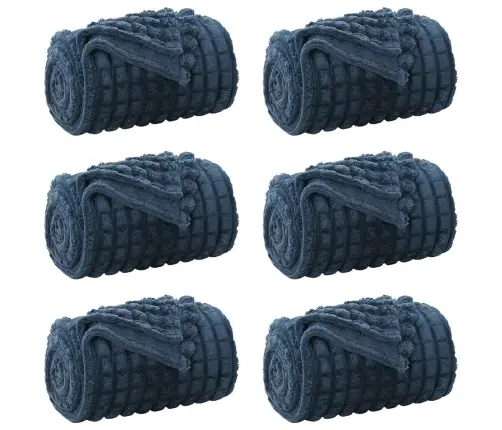 Pledu Segas 6 Pcs Tums Zils 270 X 240 Cm Flīss Vidaxl