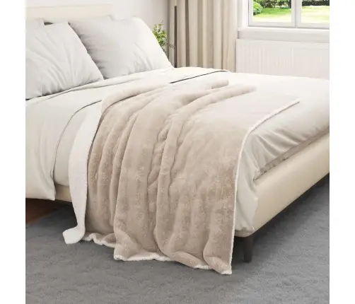 Pleds Bēša 130 X 150 Cm Flīss Vidaxl