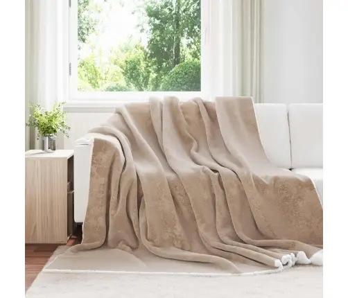 Pleds Kamieļu Krāsa 240 X 270 Cm Flīss Vidaxl