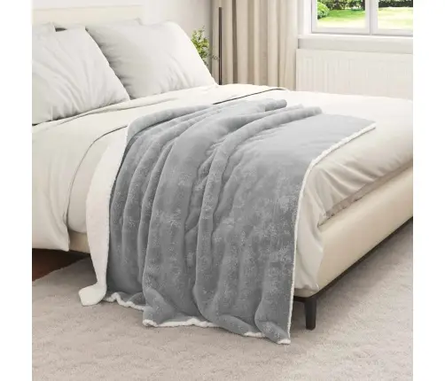 Pleds Pelēka 130 X 150 Cm Flīss Vidaxl