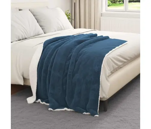 Pleds Tums Zils 130 X 150 Cm Flīss Vidaxl