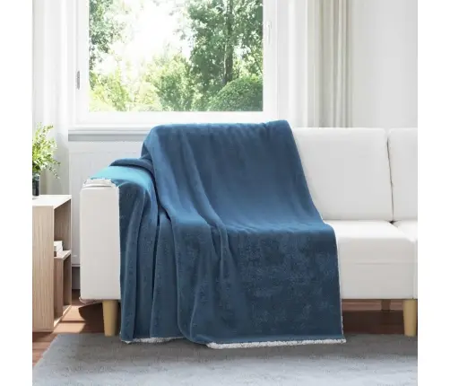 Pleds Tums Zils 150 X 200 Cm Flīss Vidaxl