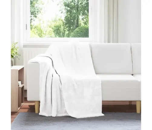 Pleds Balts 130 X 150 Cm Flīss Vidaxl