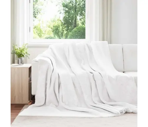 Pleds Balts 220 X 240 Cm Flīss Vidaxl