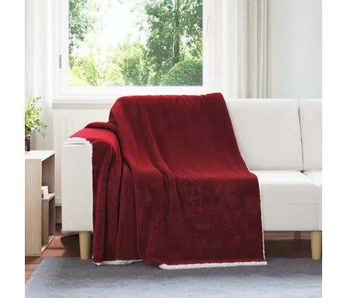 Pleds Bordo Sarkans 150 X 200 Cm Flīss Vidaxl