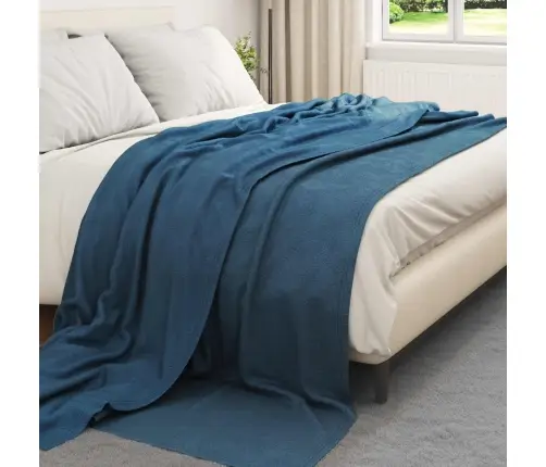 Pleds Tums Zils 270 X 240 Cm Flīss Vidaxl