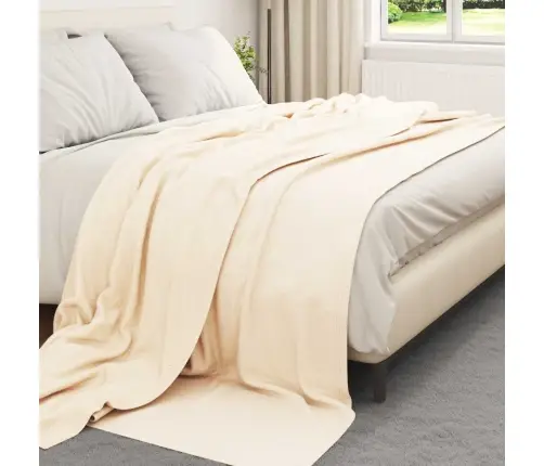 Pleds Krēmkrāsa 270 X 240 Cm Flīss Vidaxl