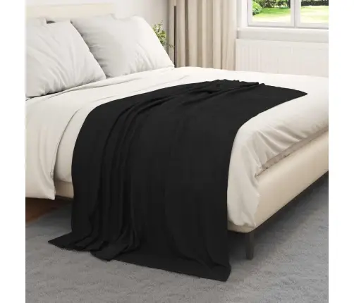 Pledu Segas 6 Pcs Melna 170 X 130 Cm Flīss Vidaxl