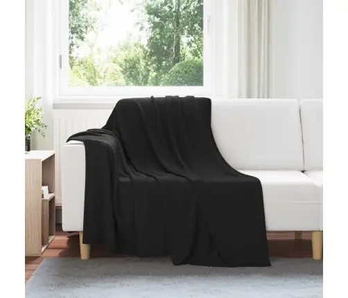 Pledu Segas 6 Pcs Melna 200 X 150 Cm Flīss Vidaxl