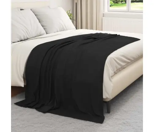 Pledu Segas 6 Pcs Melna 200 X 150 Cm Flīss Vidaxl