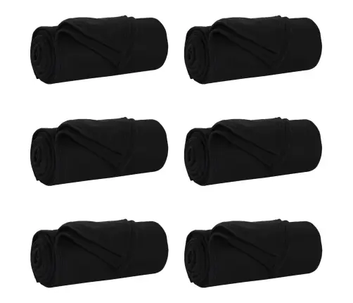 Pledu Segas 6 Pcs Melna 270 X 240 Cm Flīss Vidaxl