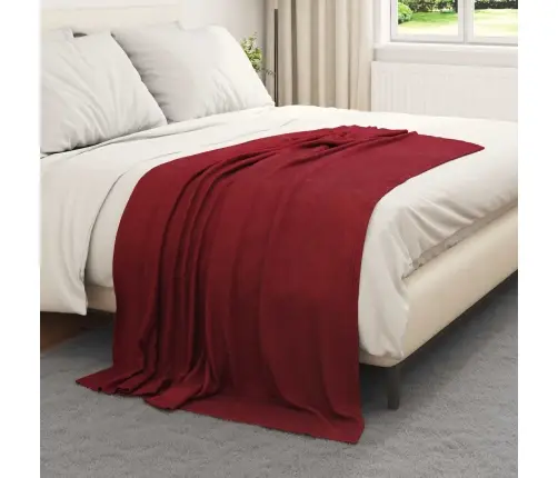 Pledu Segas 6 Pcs Bordo Sarkans 170 X 130 Cm Flīss Vidaxl