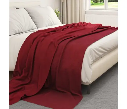Pledu Segas 6 Pcs Bordo Sarkans 240 X 220 Cm Flīss Vidaxl