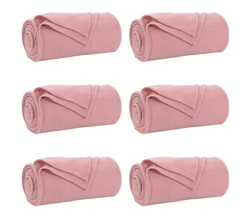 Pledu Segas 6 Pcs Rozā 170 X 130 Cm Flīss Vidaxl