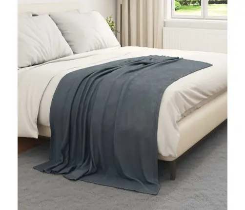 Pledu Segas 24 Pcs Tumši Pelēks 170 X 130 Cm Flīss Vidaxl