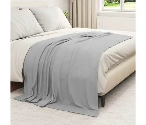 Pledu Segas 24 Pcs Pelēka 200 X 150 Cm Flīss Vidaxl