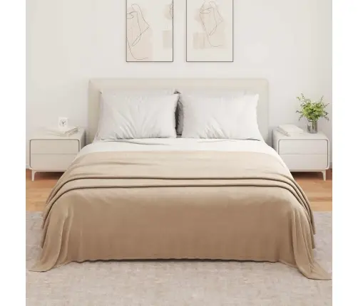 Pleds Kamieļu Krāsa 350 X 270 Cm Flīss Vidaxl