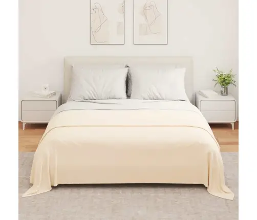 Pledu Segas 6 Pcs Krēmkrāsa 280 X 210 Cm Flīss Vidaxl