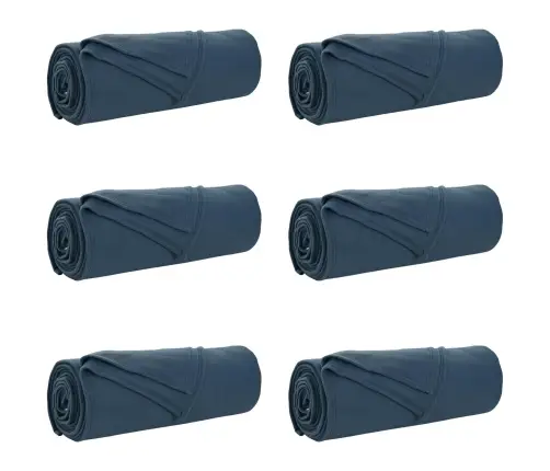 Pledu Segas 6 Pcs Tums Zils 210 X 140 Cm Flīss Vidaxl