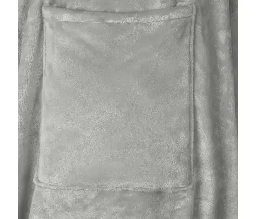 Antklodė-Džemperis Su Gobtuvu Pilka Flanelė