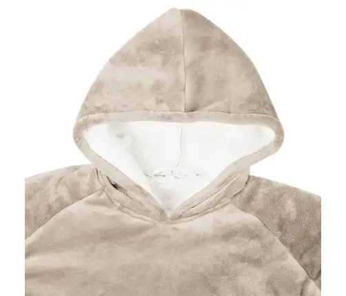 Segas Džemperis Ar Kapuci Bēša L Fleeces Un Flaneļa Vidaxl