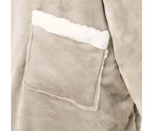 Segas Džemperis Ar Kapuci Bēša L Fleeces Un Flaneļa Vidaxl