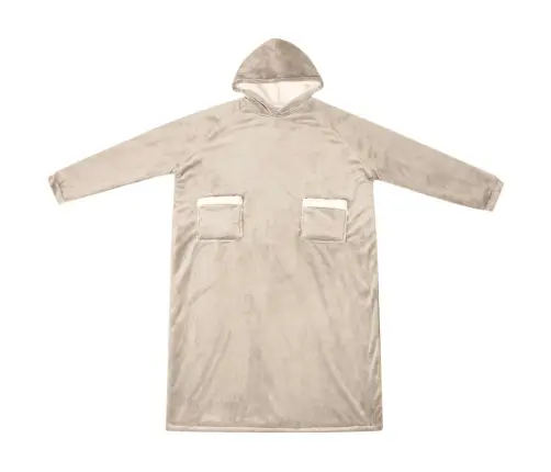 Segas Džemperis Ar Kapuci Bēša L Fleeces Un Flaneļa Vidaxl