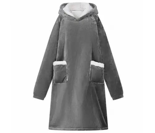 Segas Džemperis Ar Kapuci Tumši Pelēks M Fleeces Un Flaneļa Vidaxl