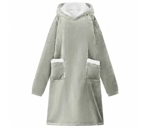 Segas Džemperis Ar Kapuci Pelēka M Fleeces Un Flaneļa Vidaxl