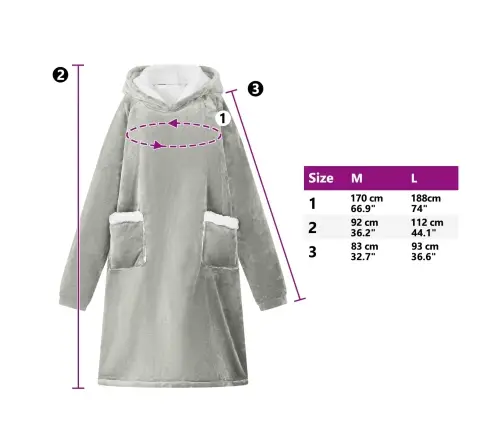 Segas Džemperis Ar Kapuci Pelēka M Fleeces Un Flaneļa Vidaxl