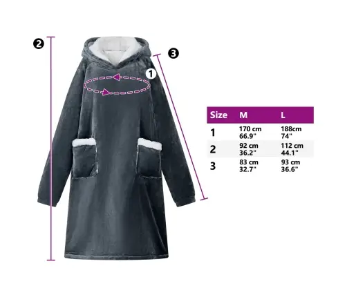 Segas Džemperis Ar Kapuci Tums Zils M Fleeces Un Flaneļa Vidaxl