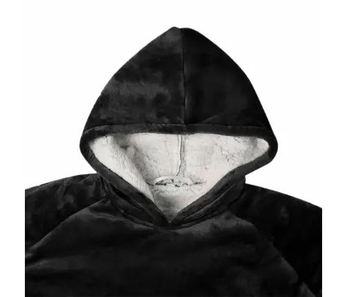 Segas Džemperis Ar Kapuci Melna S Fleeces Un Flaneļa Vidaxl