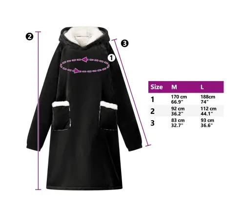 Segas Džemperis Ar Kapuci Melna M Fleeces Un Flaneļa Vidaxl