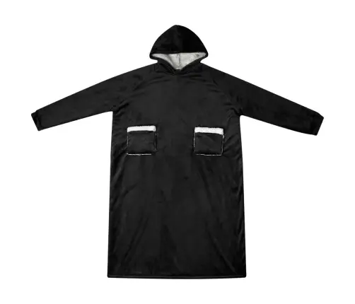 Segas Džemperis Ar Kapuci Melna L Fleeces Un Flaneļa Vidaxl