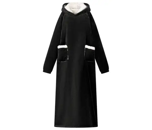 Segas Džemperis Ar Kapuci Melna L Fleeces Un Flaneļa Vidaxl