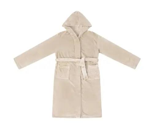 Chalatą Su Kapucė Smėlio L Flanelė