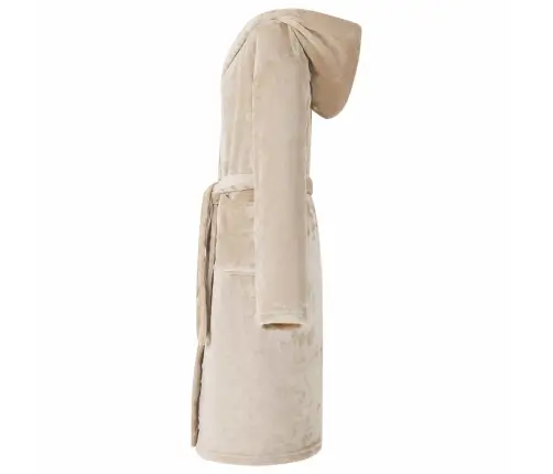 Chalatą Su Kapucė Smėlio L Flanelė