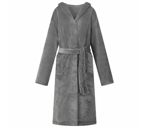 Kapuču Rūtiņu Halāts Tumši Pelēks M Flanelis Vidaxl