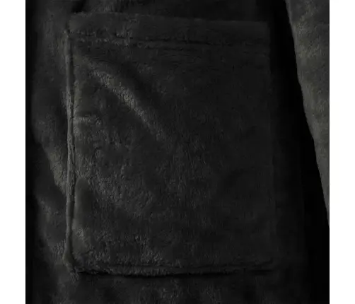 Chalatą Su Kapucė Juoda M Flanelė