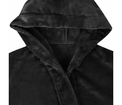 Kapuču Rūtiņu Halāts Melna Xxxl Flanelis Vidaxl